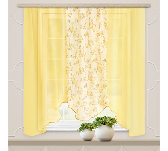 Комплект штор для кухни witerra альби, 270x160, желтый 45785 1