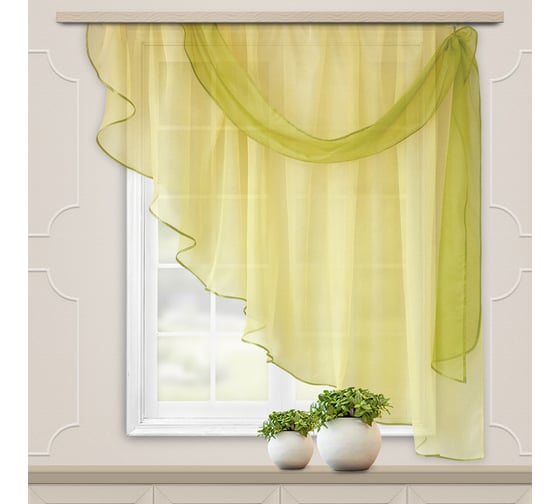 Комплект штор для кухни witerra весна, 280x160, светло-желтый, правый 46019 1