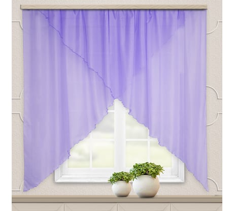 Комплект штор для кухни witerra марианна, 300x160, однотонная, сиреневый 105155