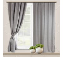 Комплект портьер для кухни witerra блэкаут, рогожка, 135x180, 2 шт, серый 103988