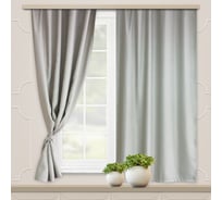 Комплект портьер для кухни witerra блэкаут, матовый, серый, 135x180, 2 шт 103979