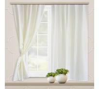 Комплект портьер для кухни witerra жаккард, бамбук, молочный, 135x180, 2 шт 103999