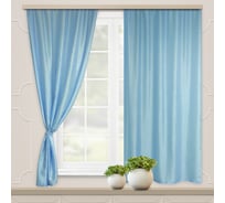 Комплект портьер для кухни witerra тергалет, голубой, 135x180, 2 шт 45109