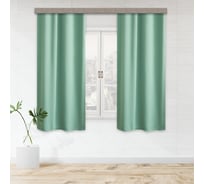 Комплект портьер для кухни witerra блэкаут, матовый, мятный, 135x180, 2 шт 108371