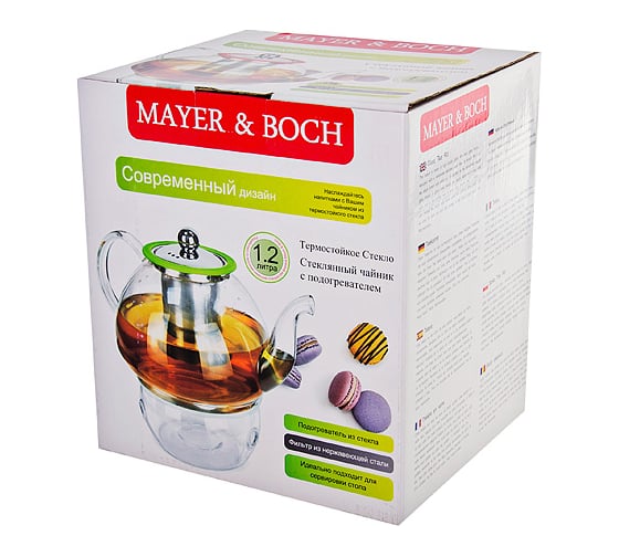Заварочный чайник MAYER&BOCH 1,2 л + подогрев 25677 МВ (х12)