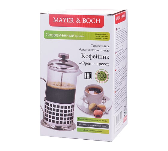 Заварочный чайник MAYER&BOCH 600 мл френч-пресс 29141 MB (х24)