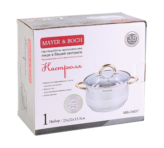 Кастрюля MAYER&BOCH 3,8 л 24037 МВ (х12)