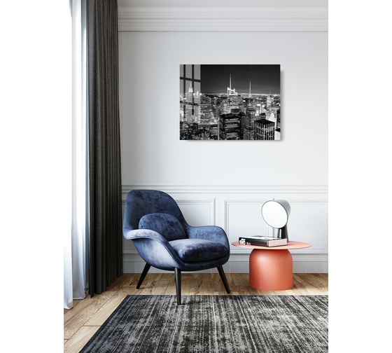 Картина на стекле ARTABOSKO черно-белый город 1 60x80 WBR-01-876-06