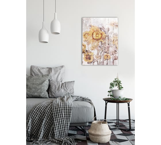 Картина на стекле ARTABOSKO подсолнух 2 60x80 WBR-01-769-06/2