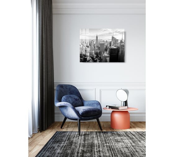 Картина на стекле ARTABOSKO черно-белый город 2 60x80 WBR-01-877-06