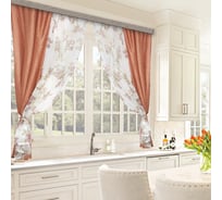 Комплект штор для кухни witerra жатка-комби, 270x160, светло-коричневый 46029