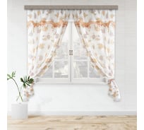 Комплект штор для кухни witerra цветы, 280x160, персик 107282