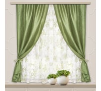 Комплект штор для кухни witerra романтика, 285x160, зеленый 45972