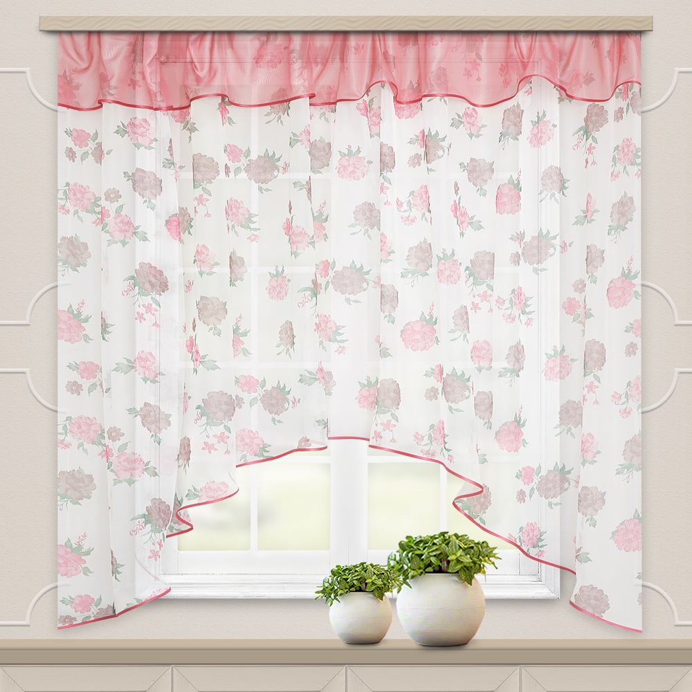 Комплект штор для кухни witerra кантри, красный 13303 - выгодная цена ...