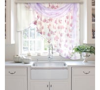 Комплект штор для кухни witerra иллюзия, 300x150, темно-розовый, правый 45944