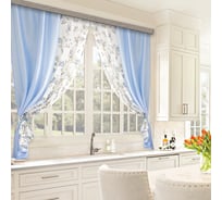 Комплект штор для кухни witerra жатка-комби, 270x160, голубой 46021