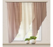 Комплект штор для кухни witerra мальва, 280x150, какао, левый 108894