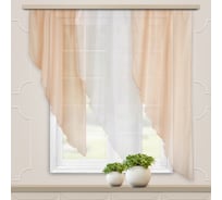 Комплект штор для кухни witerra мальва, 280x150, персик, правый 104241
