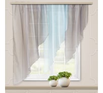 Комплект штор для кухни witerra мальва, 280x150, серый, левый 108896