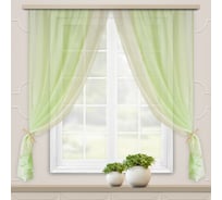 Комплект штор для кухни witerra лидия, 250x160, зеленый 46125