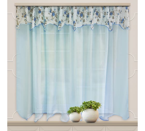 Комплект штор для кухни witerra нежность, голубой 13500 1