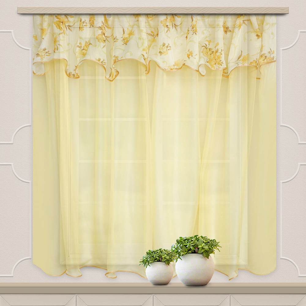 Комплект штор для кухни witerra нежность, золото 13502 - выгодная цена ...