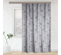 Портьерная штора witerra ромашки блэкаут серый 190x265 см 1 шт 105996