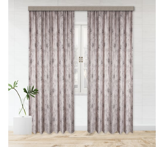 Портьерные шторы witerra ромашки блэкаут кофе с молоком 190x275 см 2 шт 46246 1