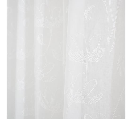 Штора witerra тюль с резиновым рисунком jyp002 цветы 300x260 см 100647