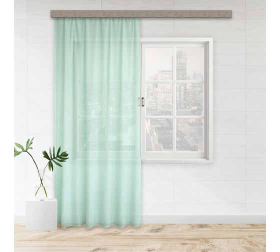 Штора witerra тюль волна мятный 150x260 см 106354