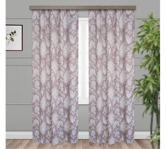 Портьерная штора witerra вьюн блэкаут коричневая 135x260 см 2 шт 108382 1