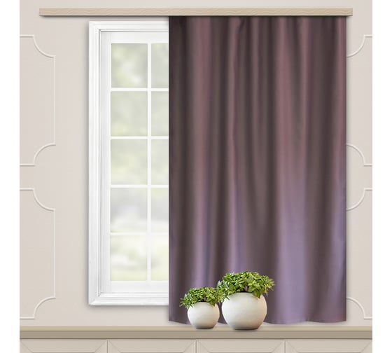 Портьерная штора для кухни witerra блэкаут матовый 135x180 см 1 шт черника 104227 1