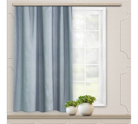 Портьерная штора для кухни witerra жаккард бамбук серый 135x180 см 1 шт 43911 1