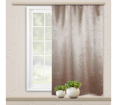 Портьерная штора для кухни witerra блэкаут элегия светлое золото 135x180 см 1 шт 45429