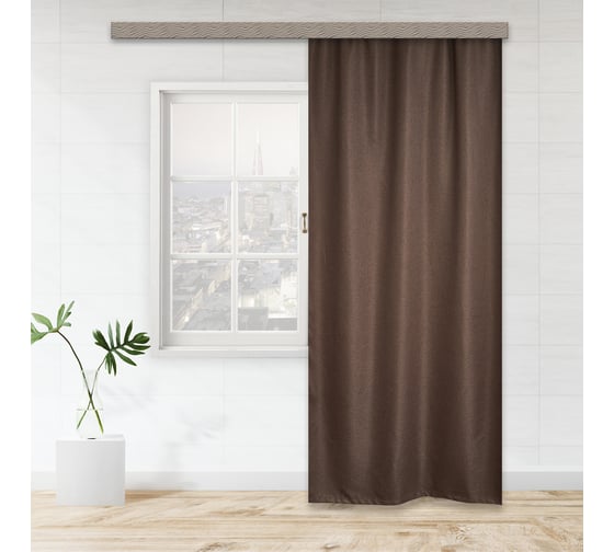 Портьерная штора witerra блэкаут рогожка шоколад 160x260 см 1 шт 108878 1