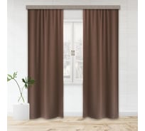 Портьерные шторы witerra матовый блэкаут коричневый 135x260 см 2 шт 100548