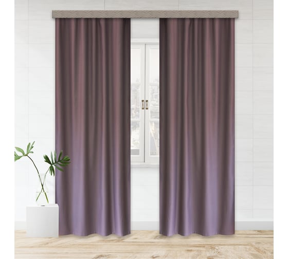 Портьерные шторы witerra матовый блэкаут черника 135x260 см 2 шт 100551