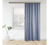 Портьерная штора witerra блэкаут с тиснением зигзаги сине-голубой 135x260 см 1 шт 105216