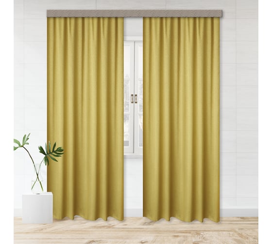 Портьерная штора witerra жаккард грация золото 190x275 см 2 шт 106325 1