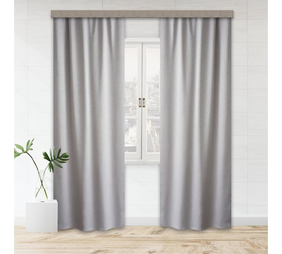 Портьерная штора witerra жаккард грация серый 135x260 см 2 шт 106318 1