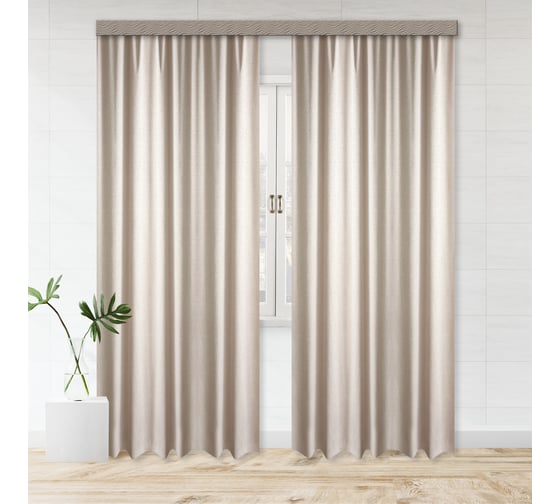 Портьерная штора witerra жаккард грация бежевый 190x275 см 2 шт 106326 1