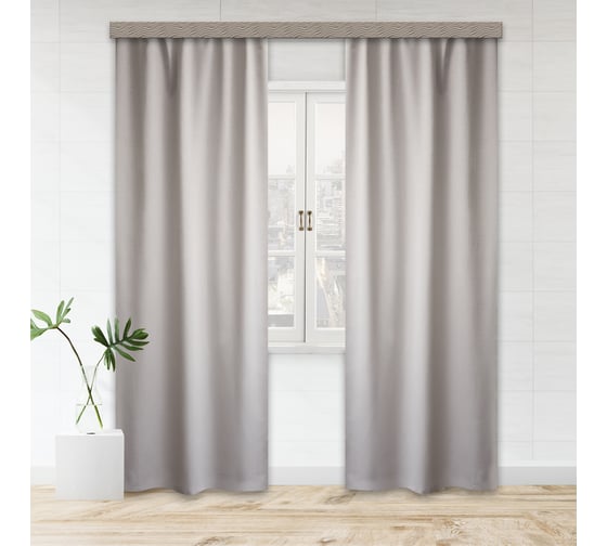 Портьерная штора witerra жаккард однотонный серый 135x260 см 2 шт 106290 1
