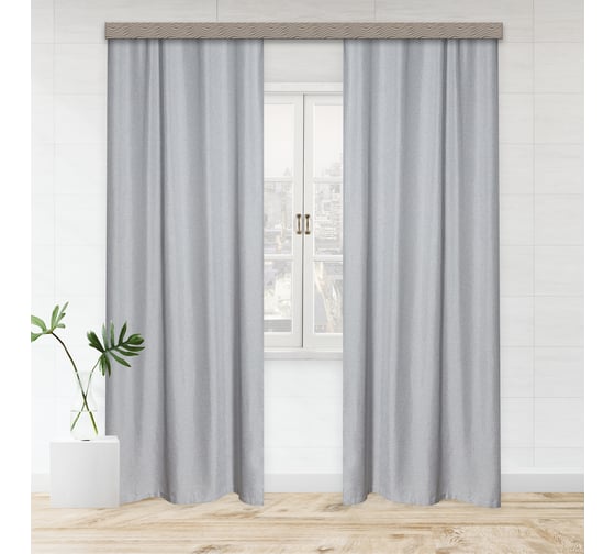 Портьерные шторы witerra жаккард лен меланж серый 135x260 см 2 шт 108889