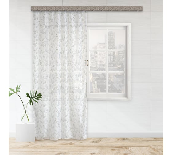 Штора witerra тюль лен печать 1048400578 светло-зеленый 150x270 см 1 шт 109147