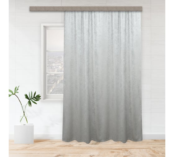 Портьерная штора witerra канвас-велюр 190x275 см 1 шт серый 108399