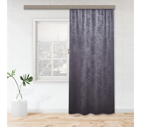 Портьерная штора witerra канвас-велюр черника 135x260 см 1 шт 108095 1