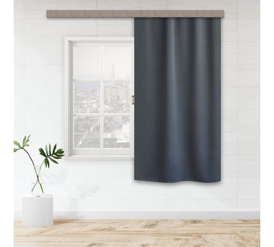 Портьерная штора для кухни witerra блэкаут матовый 135x180 см 1 шт синий 109246
