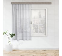 Штора witerra тюль лен набивной серый 140x180 106882