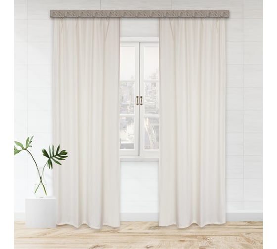 Портьерные шторы witerra жаккард лен молочный 135x260 см 2 шт 100152