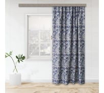 Портьерная штора witerra флористика блэкаут синяя 135x260 см 1 шт 107187